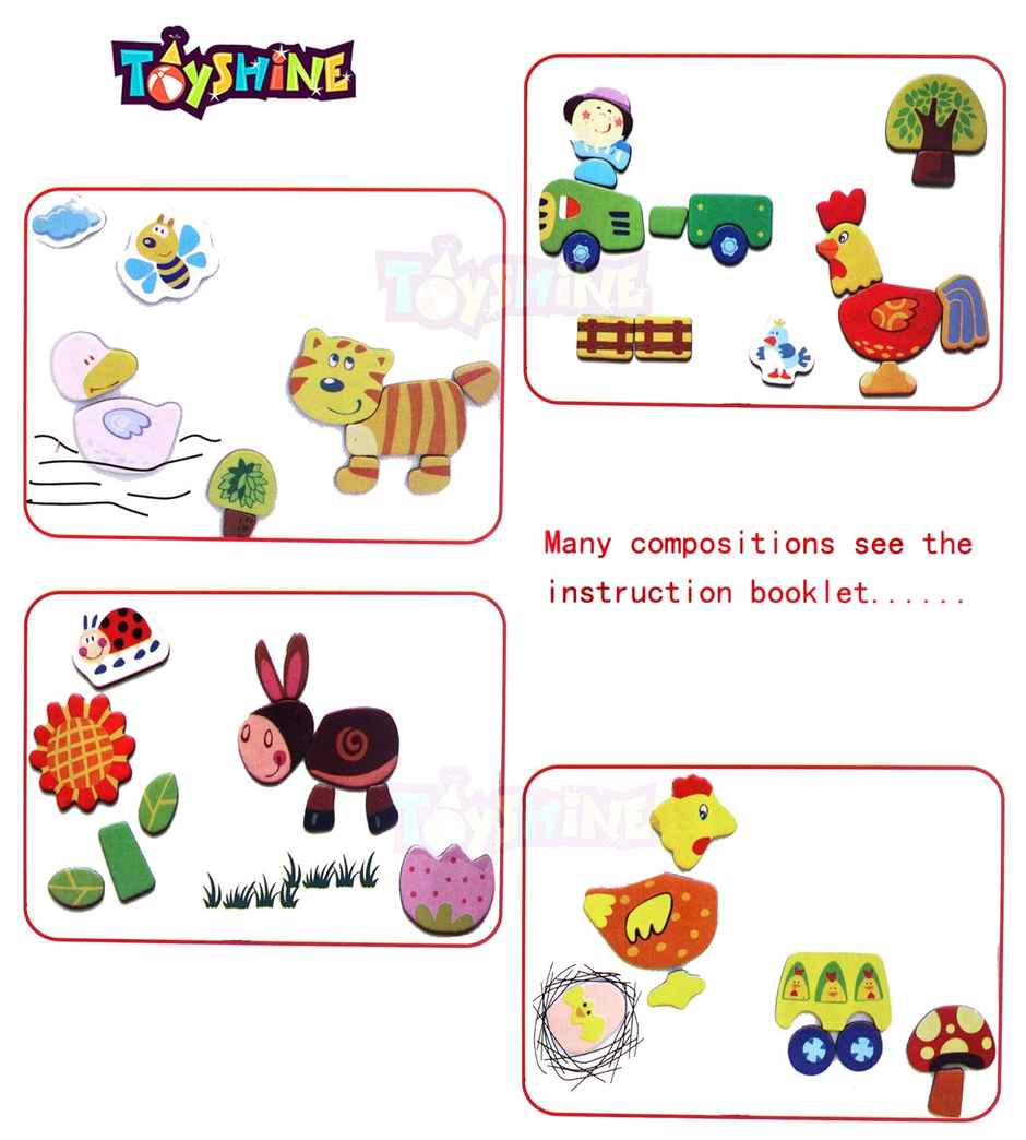 Toyshine Wooden Magnetic Board Easel, Jigsaw Puzzle, Drawing Board, Wooden Toy, Multicolor