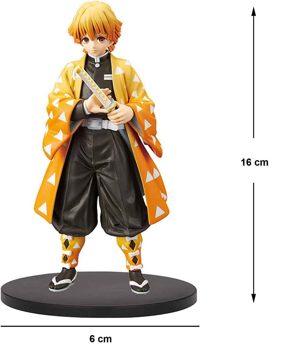 Awestuffs Zenitsu Demon Slayer Action Figure Limited Edition for Car Dashboard