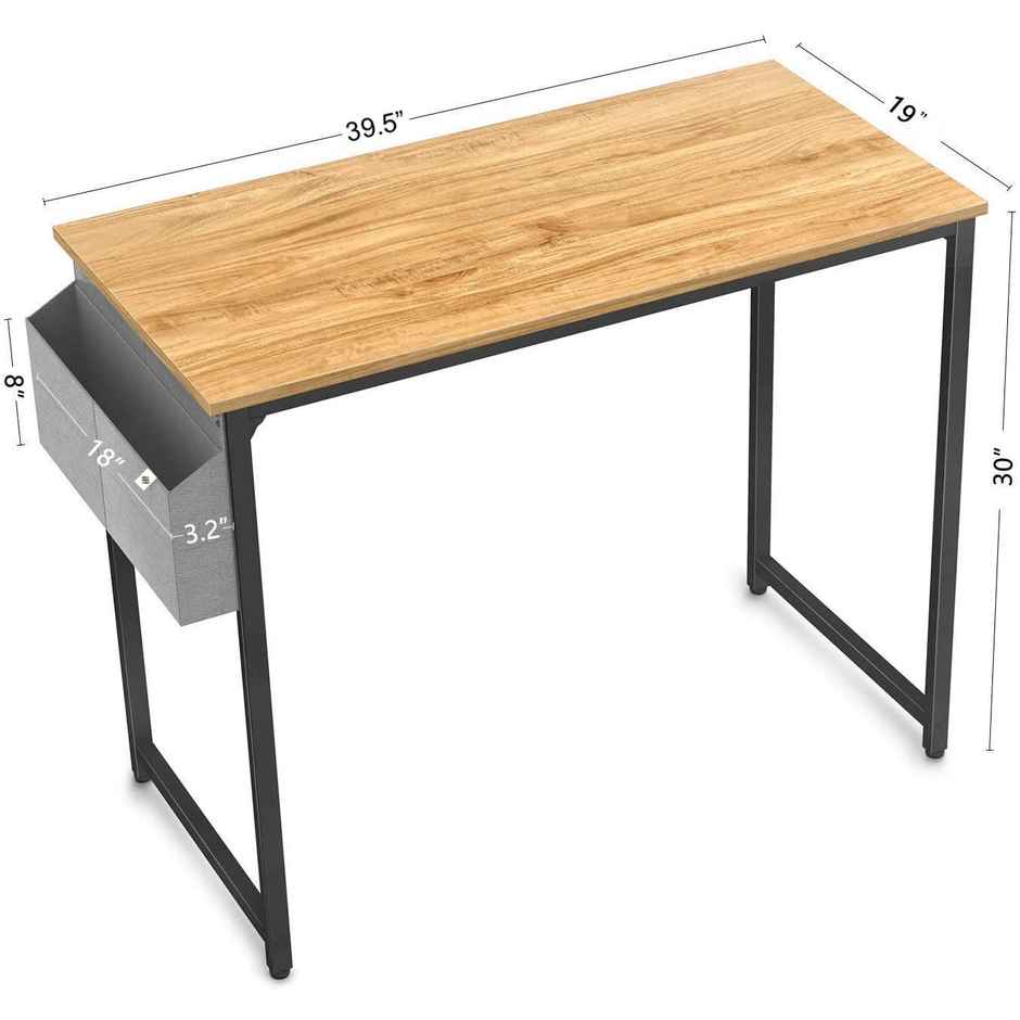 Arlavya Study and Office Table-40 x 19 Engineered Wood, Free Standing - Natural Color