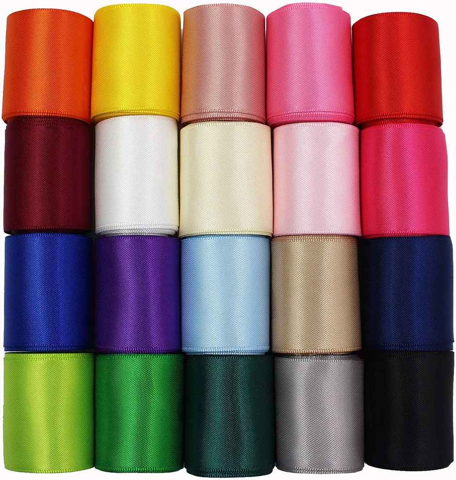 ABK Gift Ribbon Satin Role | 36 mm | 10 m Pack of 5 Single Colored Ribbon Role