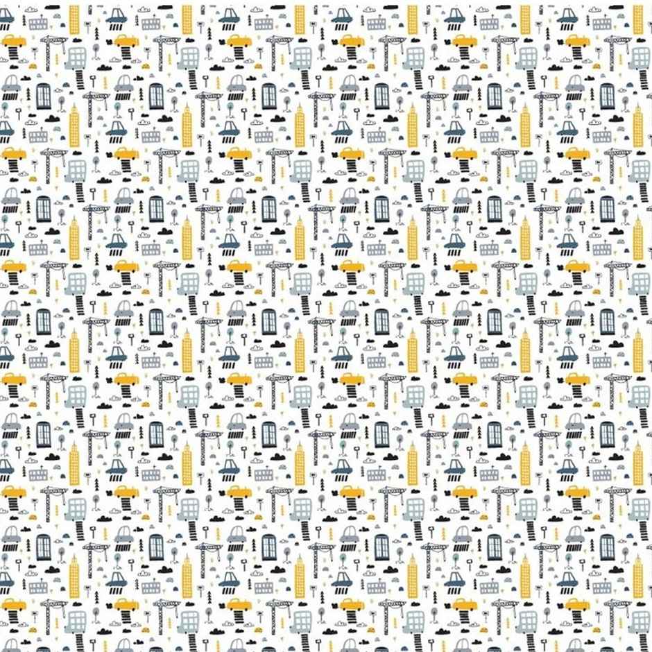 Paperpep White Car Print Gift Wrapping Paper | 19 x 29 Inch | Pack Of 5 Sheets | In Roll Pack