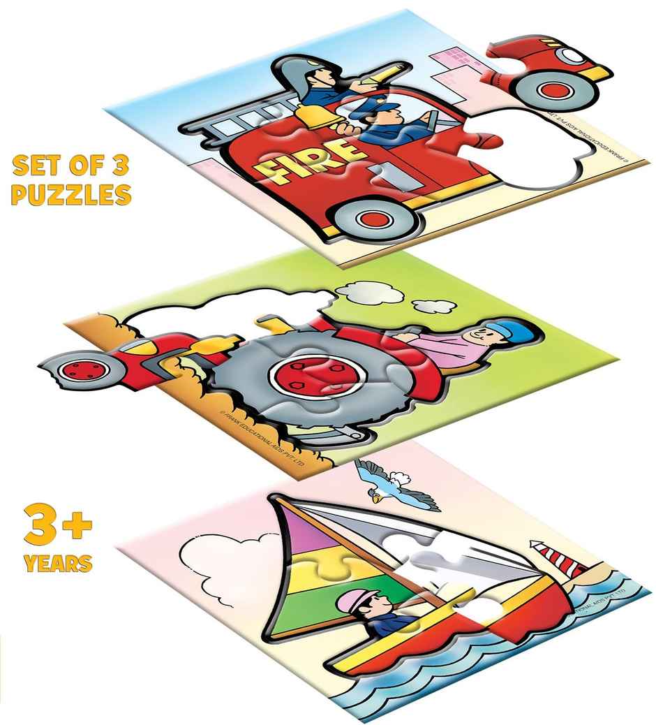 Frank Transport - A Set Of 3 First Puzzles - 4, 5 & 6 Pieces