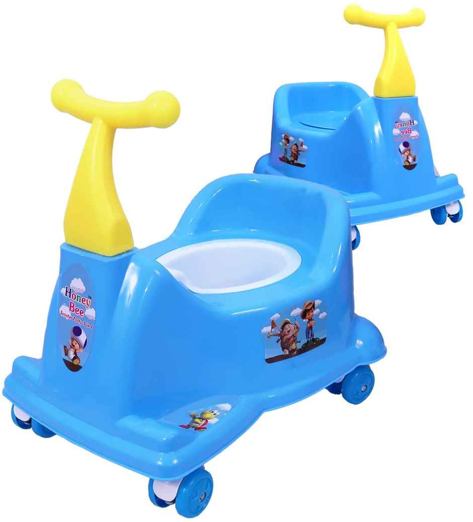 Toyshine 2 in 1 Rider Cum Potty Chair | Pot Seat Potty Training for kids | Blue Green - Blue