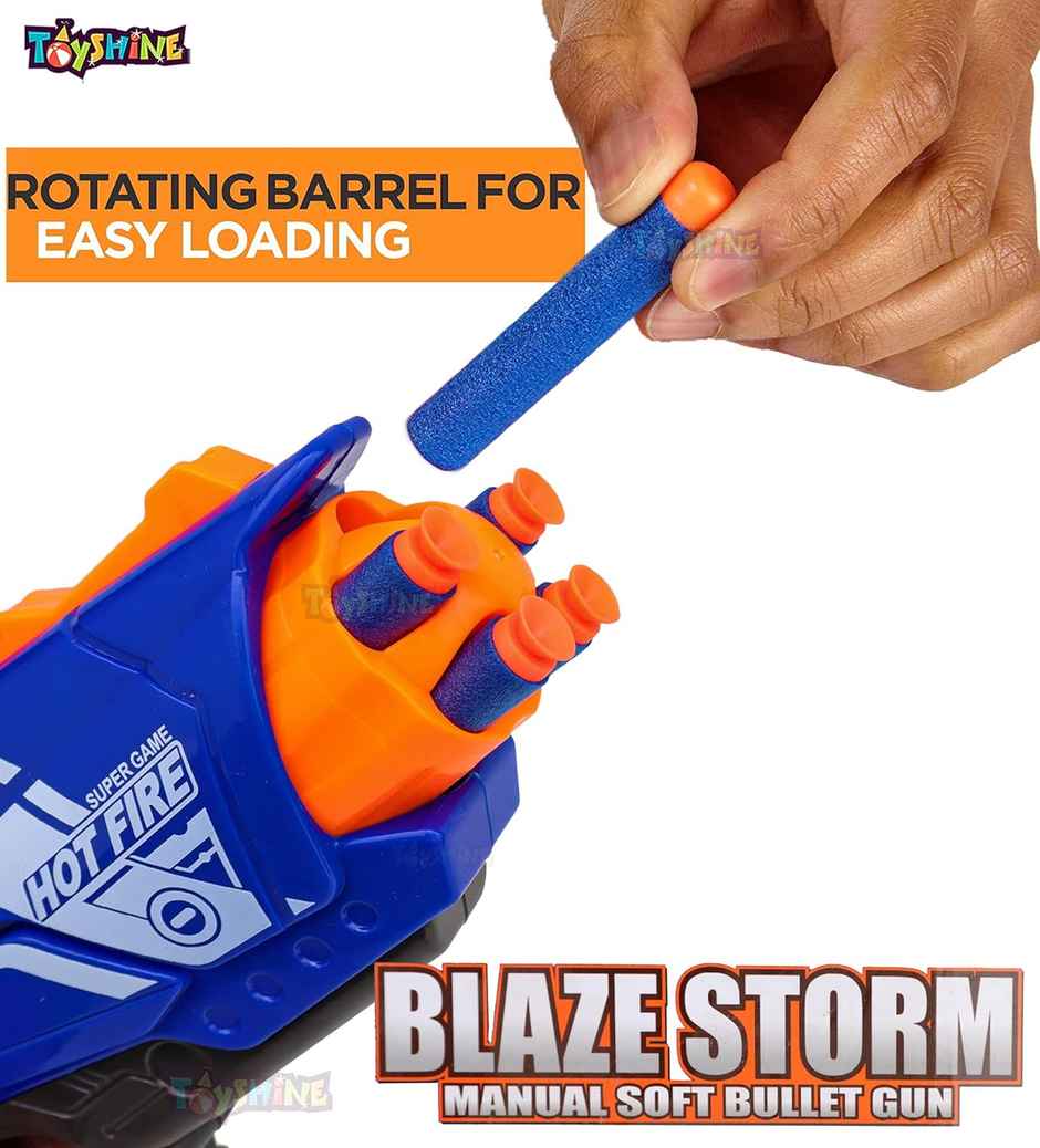 Toyshine Gizmo Foam Blaster Gun Toy With 20 Bullets (Multi Color)
