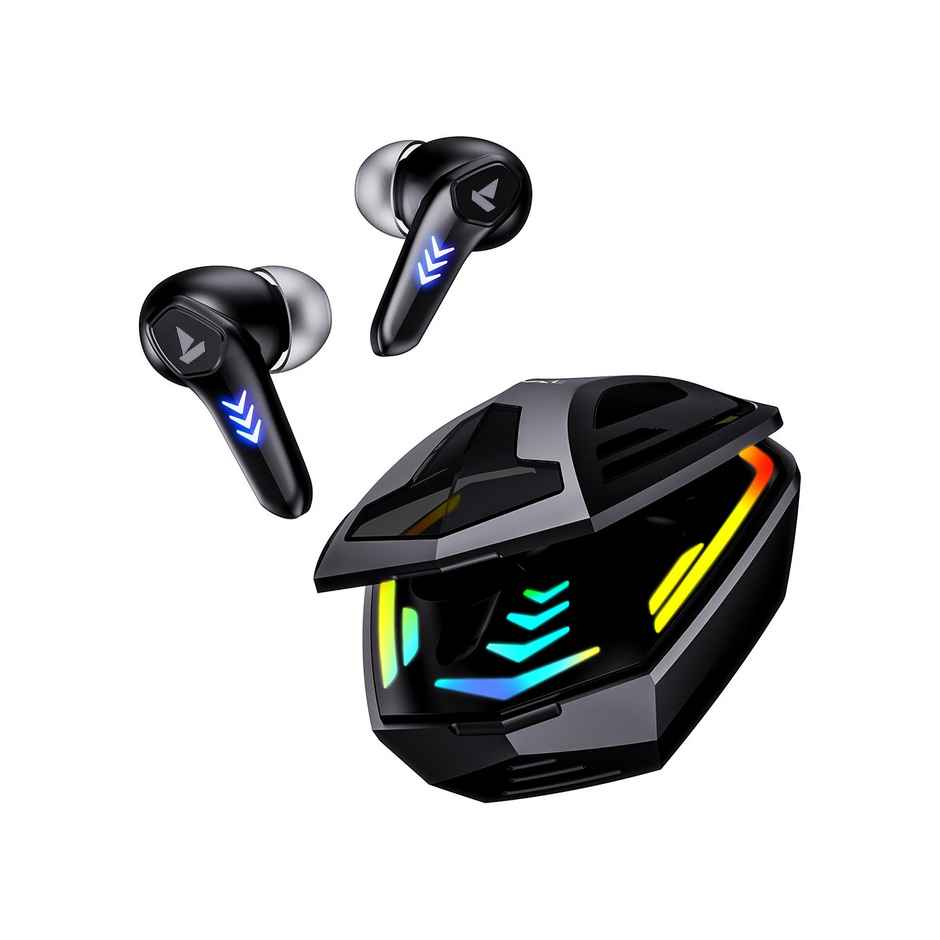 boAt Immortal 131 TWS Earbuds for Gaming w/ 40H Playtime, BEAST Mode & RGB LEDs (Black Sabre)