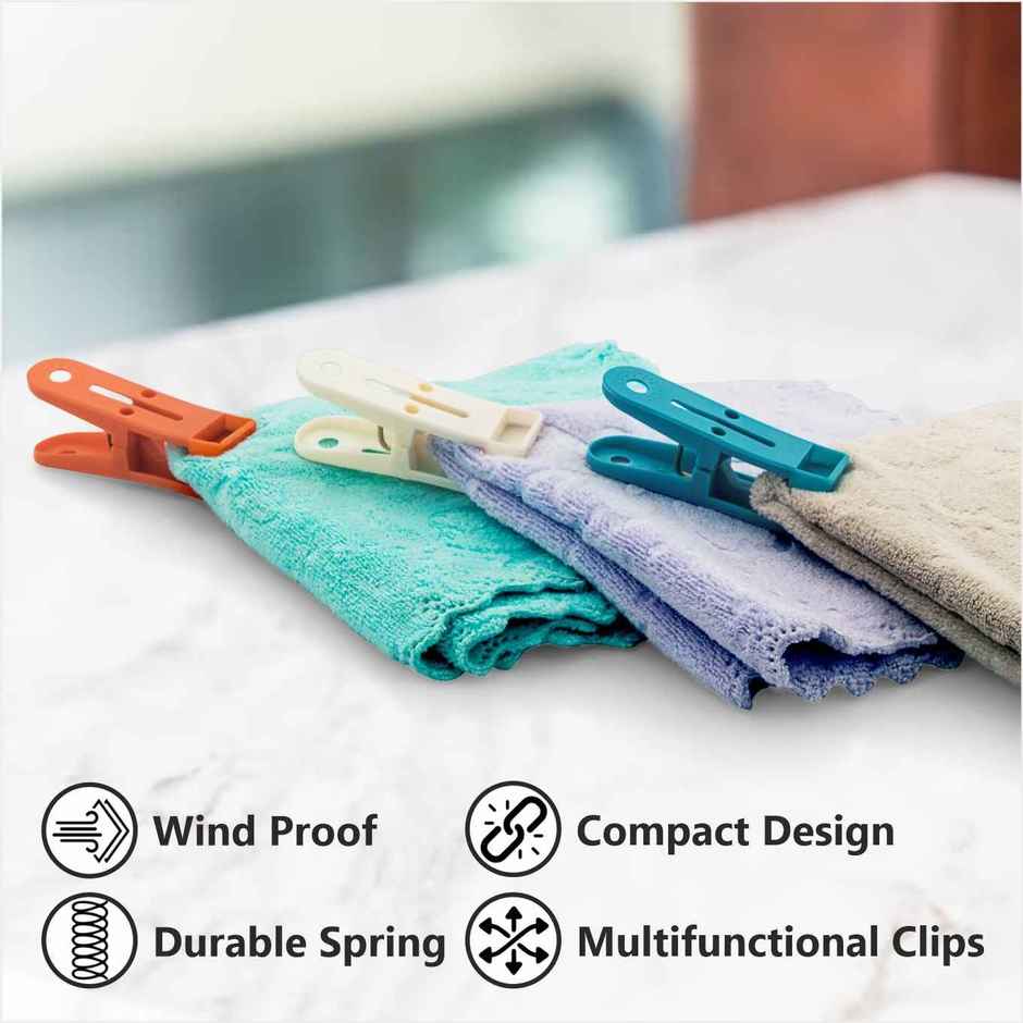 Jatin Verna Plastic Cloth Hanging Clips Set| Assorted | Set of 12
