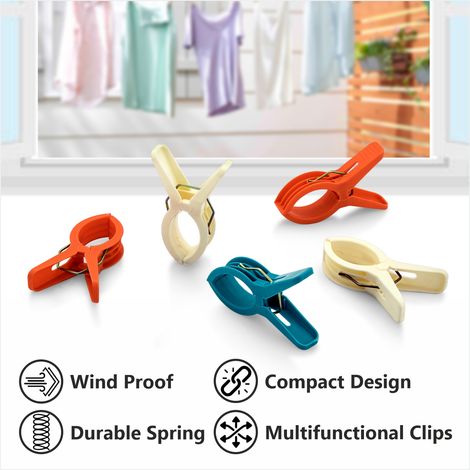 Jatin Creta Plastic Cloth Hanging Clips | Set Of 12 Pcs