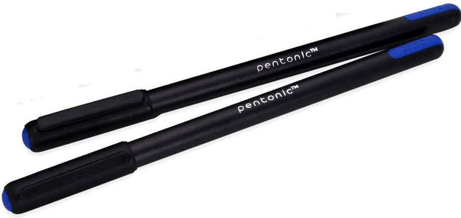 Pentonic Blue Gel Pen Blister, 0.6 mm-1.0 mm Tip, Black Body
