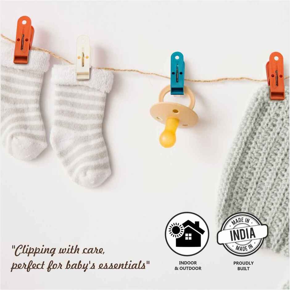 Jatin Verna Plastic Cloth Hanging Clips Set| Assorted | Set of 12