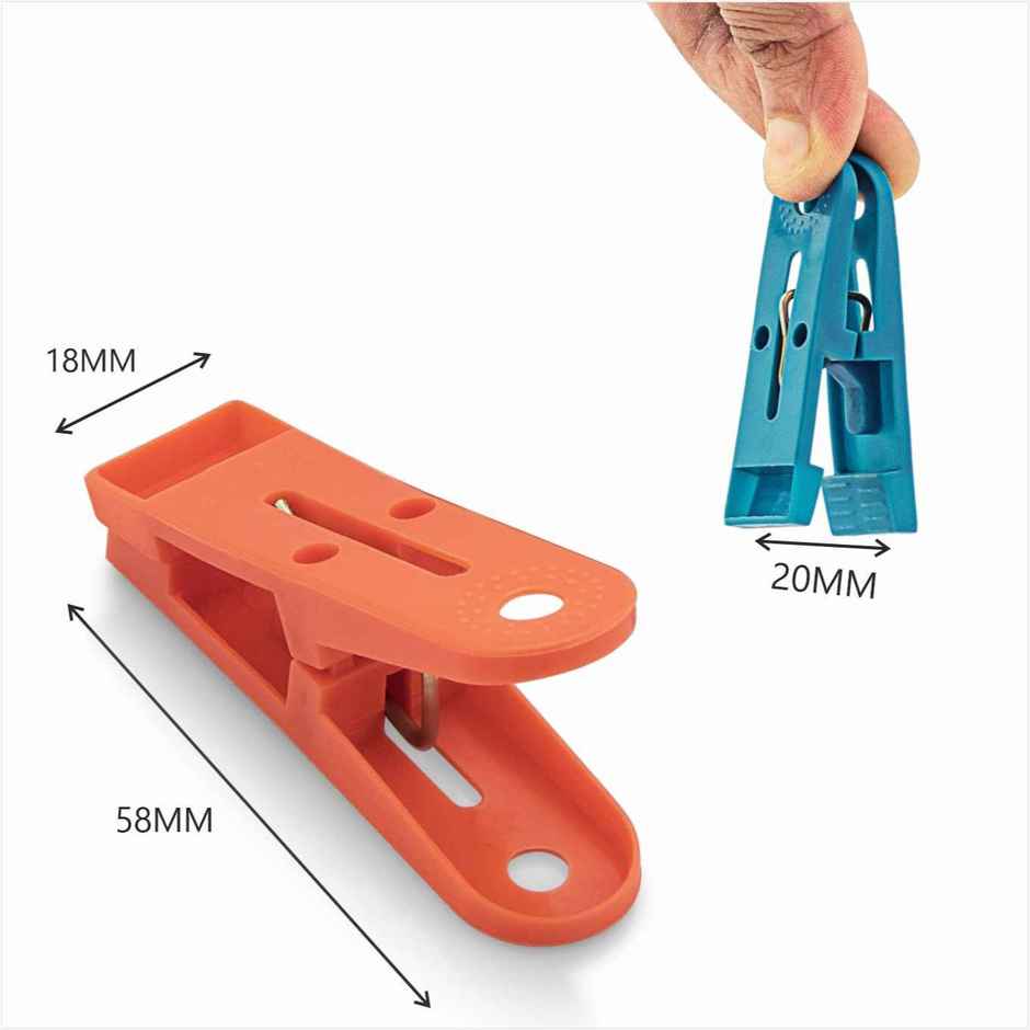 Jatin Verna Plastic Cloth Hanging Clips Set| Assorted | Set of 12