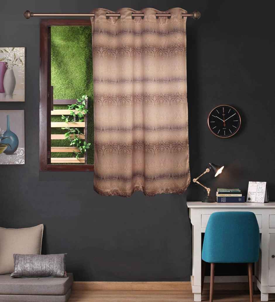 Lushomes Blackout Window Curtain - Abstract Printed | 8 Metal Eyelets | 5 ft | 54 x 6 inch