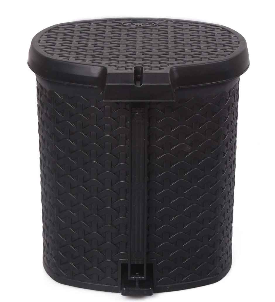 Cello Classic Plastic Pedal DustBin with Lid 6 Liters Brown Plastic Garbage Waste Pedal Bin Bucket