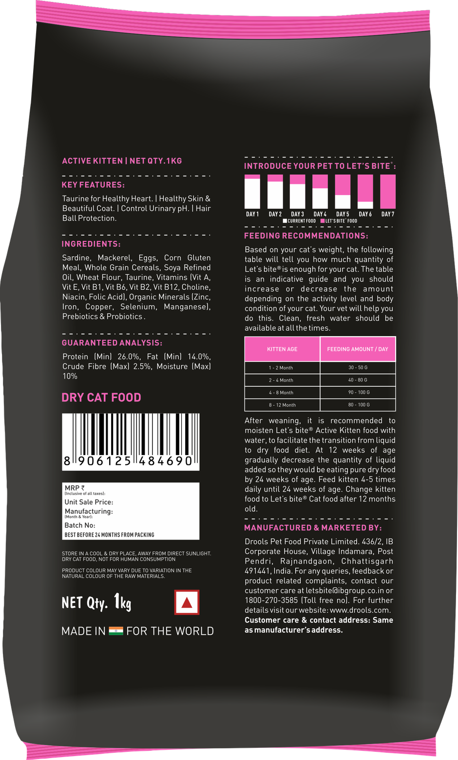 Let's Bite Active Kitten Ocean Fish Dry Cat Food (Buy 1 Get 1 Free)