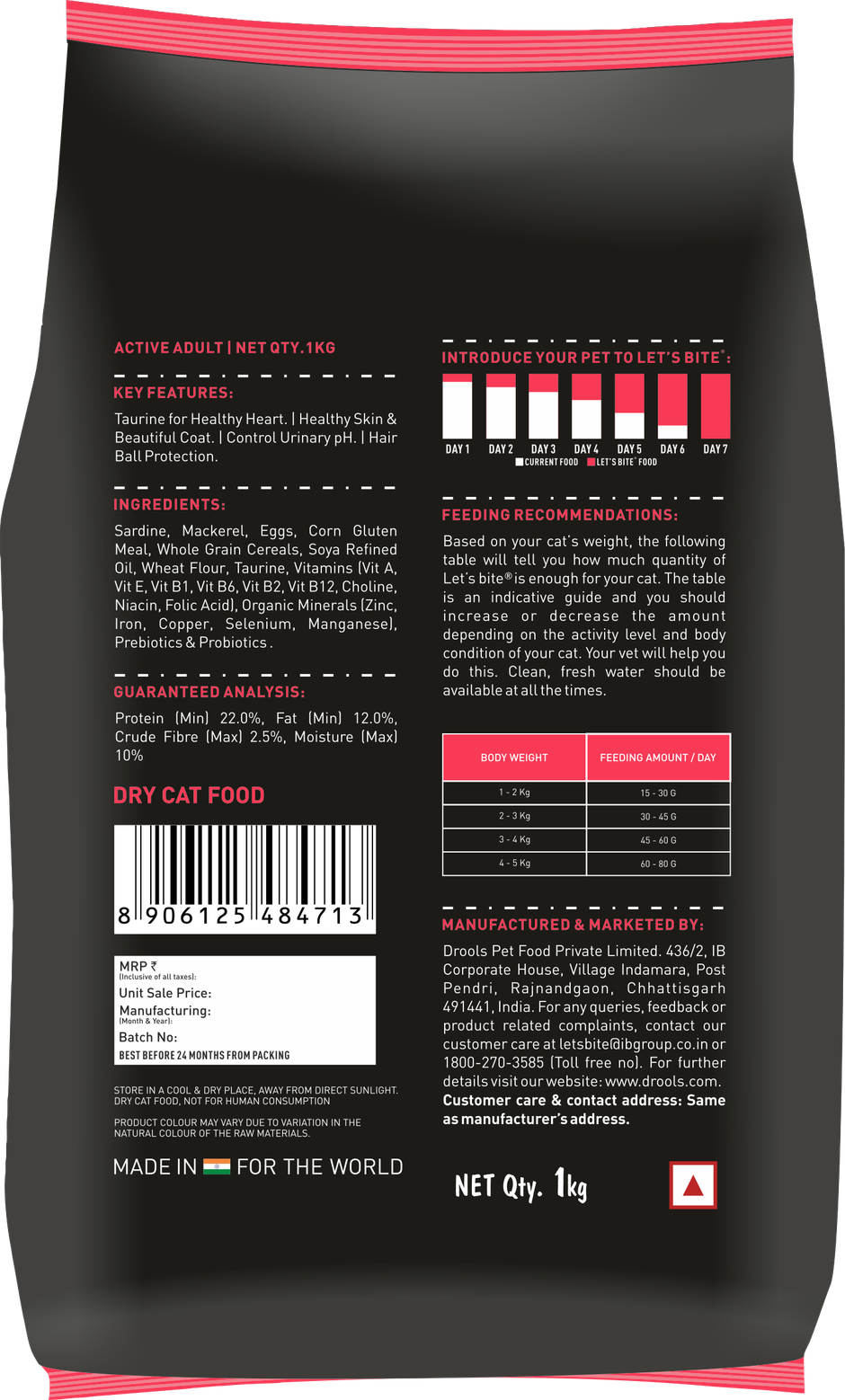 Let's Bite Active Adult Ocean Fish Dry Cat Food (Buy 1 Get 1 Free)