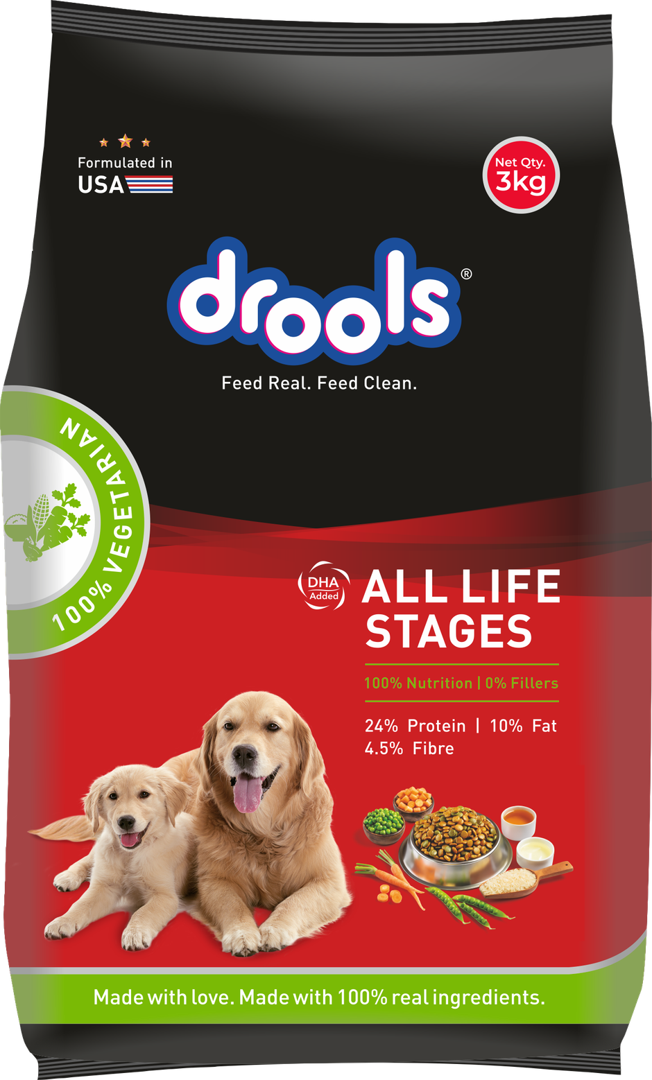 Drools Veg Dry Dog Food, For Puppies & Adults