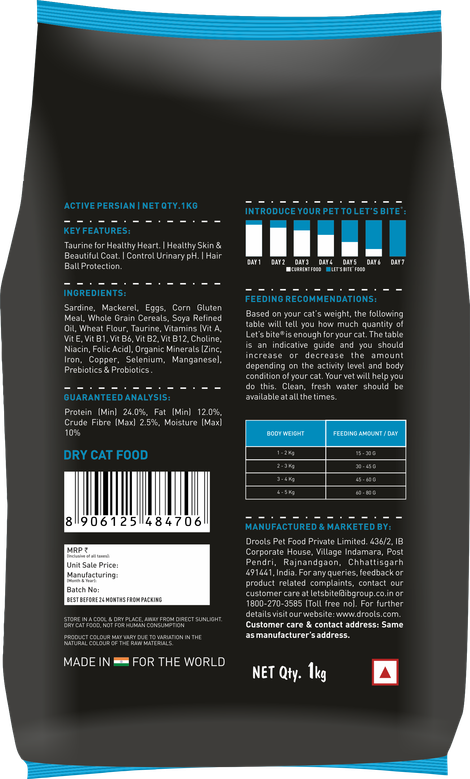 Let'S Bite Persian Active Adult Dry Cat Food (Buy 1 Get 1 Free)