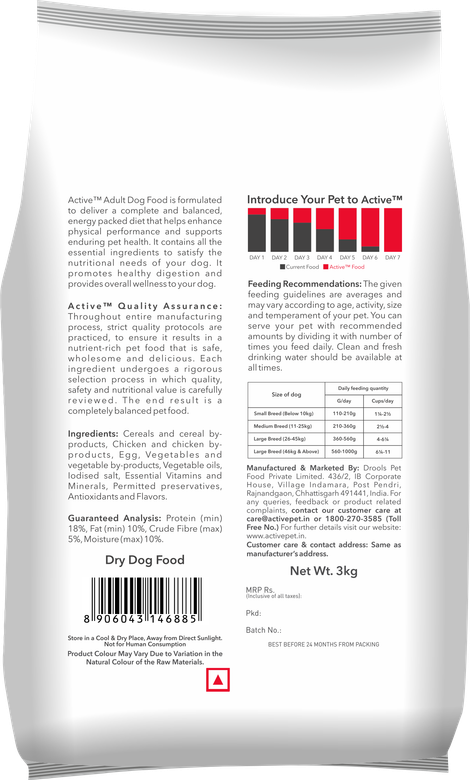 Active Adult Chicken And Vegetables Dry Dog Food