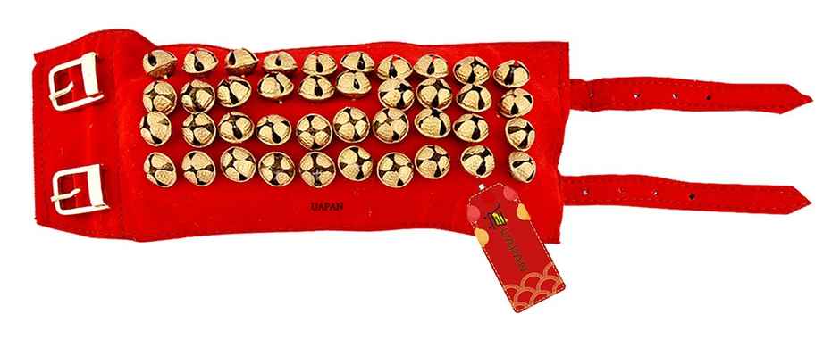 Uapan Brass Ghungroo Velvet Pad With Strip 4 Line Pair, 40+41