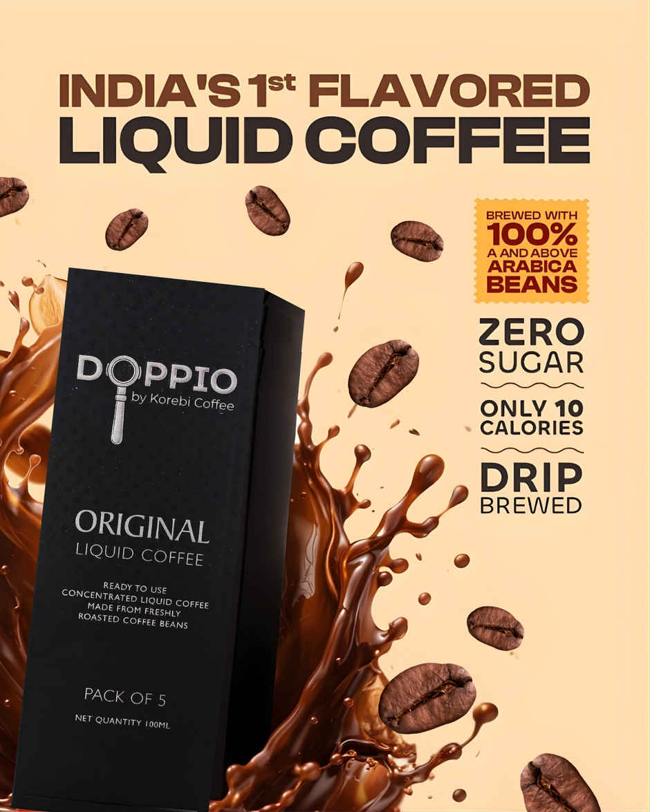 Doppio By Korebi Coffee Original - Artisan Instant Liquid Coffee Concentrate | 5-Pack | 20 ml Each