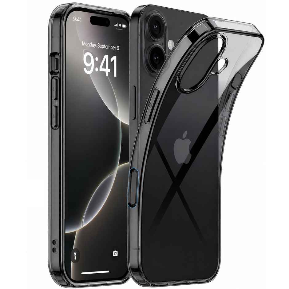 ExpressB For iPhone 16 Case Cover Clear Transparent | Thin Soft Back - Clear Black
