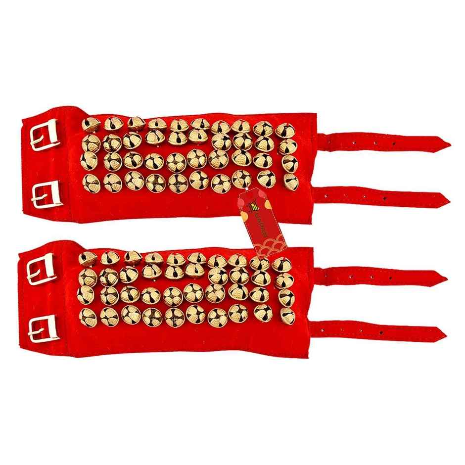 Uapan Brass Ghungroo Velvet Pad With Strip 4 Line Pair, 40+41