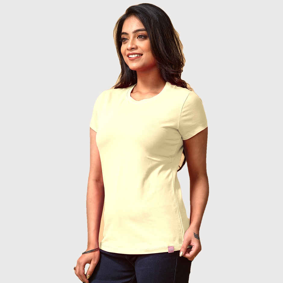 Lyra Women's T-shirt Round Neck Solid | Banana - L