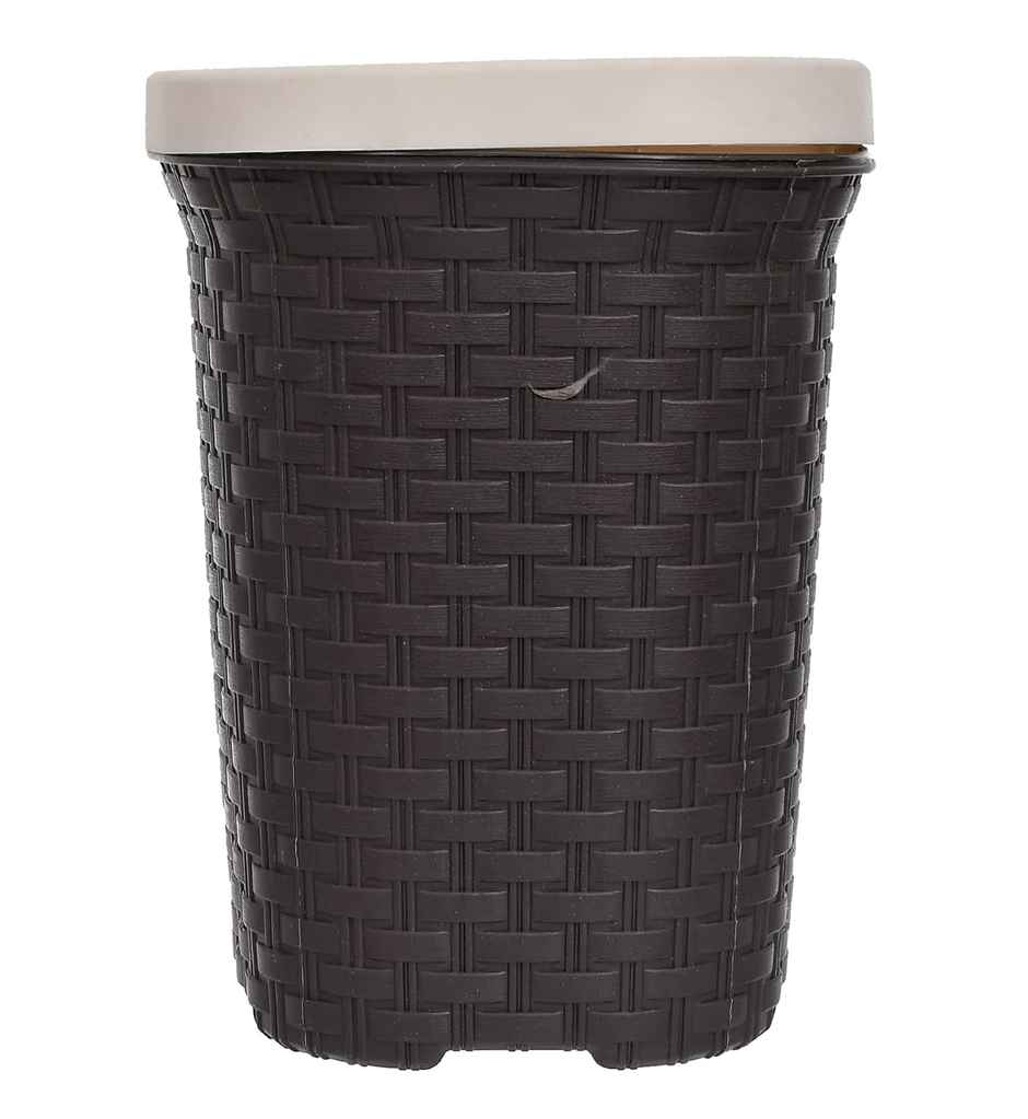 Kuber Industries Plastic Open Dustbin for Home | Kitchen | Office | Bathroom | 7 Litre (Brown)