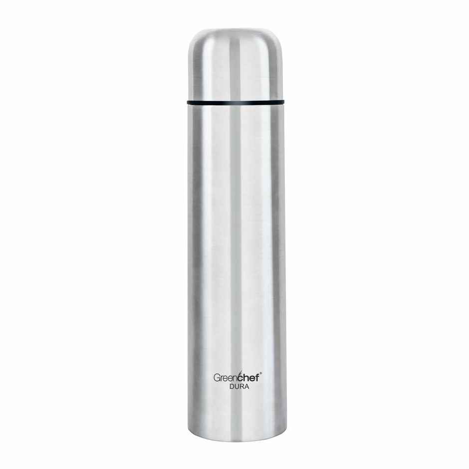 Greenchef Vacuum Insulated Ss Flask - 750Ml - Dura 750 ml Flask (Pack Of 1, Steel/Chrome, Steel)
