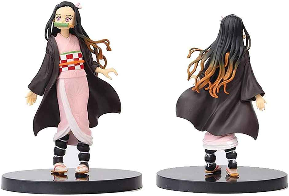 Awestuffs Nezuko Demon Slayer Action Figure Limited Edition for Car Dashboard