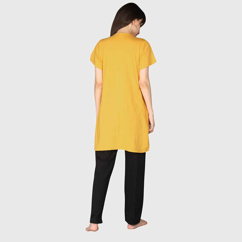 Duchess Women's Regular Fit Stylish Long Top T-shirt | MSTD01 | Mustard - 5XL