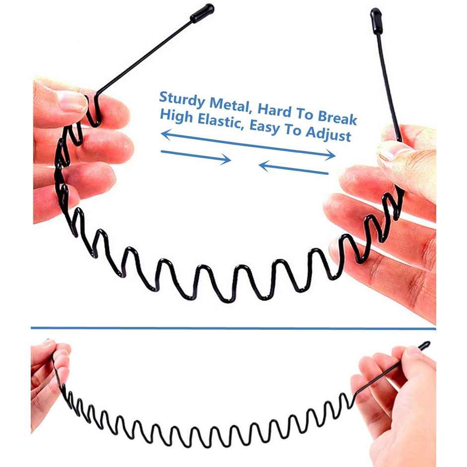 Se7En Metal Zig Zag Wavy Headband- Hair Band - Unisex