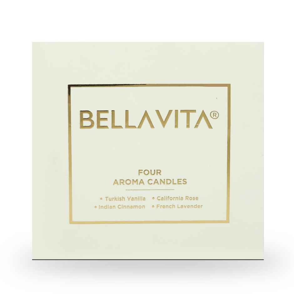 Haus & Kinder Exotic Wings King Bedsheet - 100% Cotton (270X270Cm) (1pc) & Bella Vita Organic Vanilla Candles - Cinnamon Lavender & Rose Aroma (240g) Combo