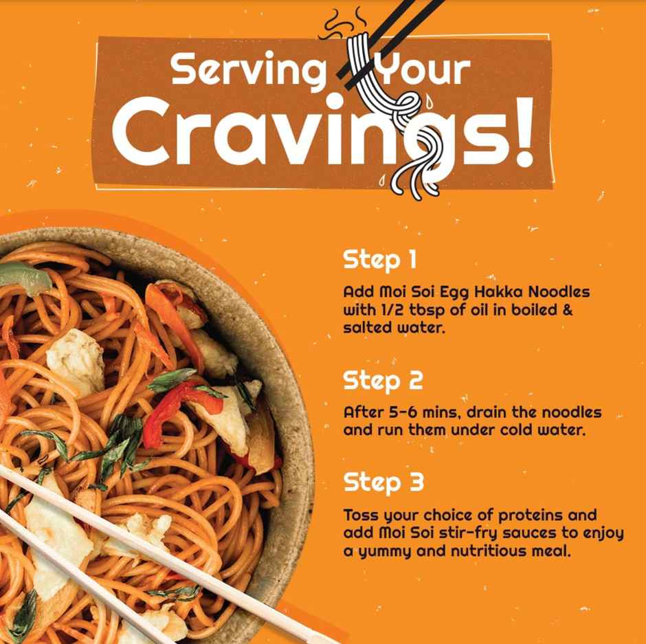 Moi Soi Egg Hakka Noodles - Non-Sticky | Easy To Cook | No Preservatives