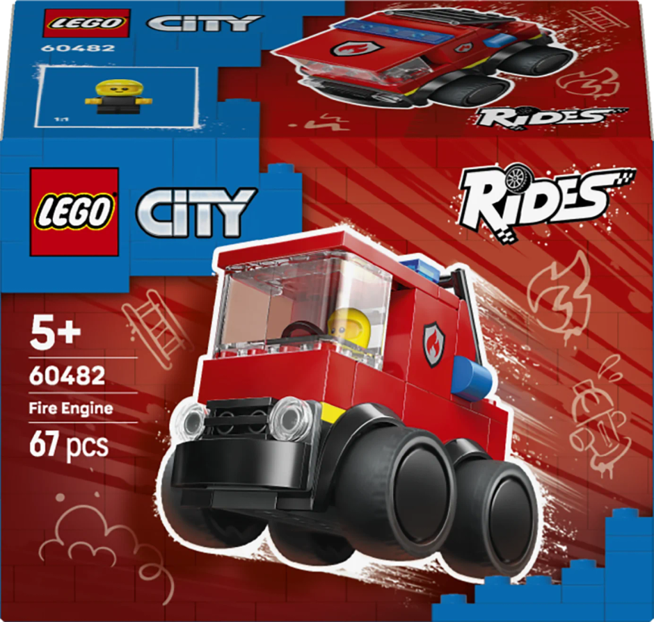 LEGO City Rides Fire Truck Toy Building Set 60482