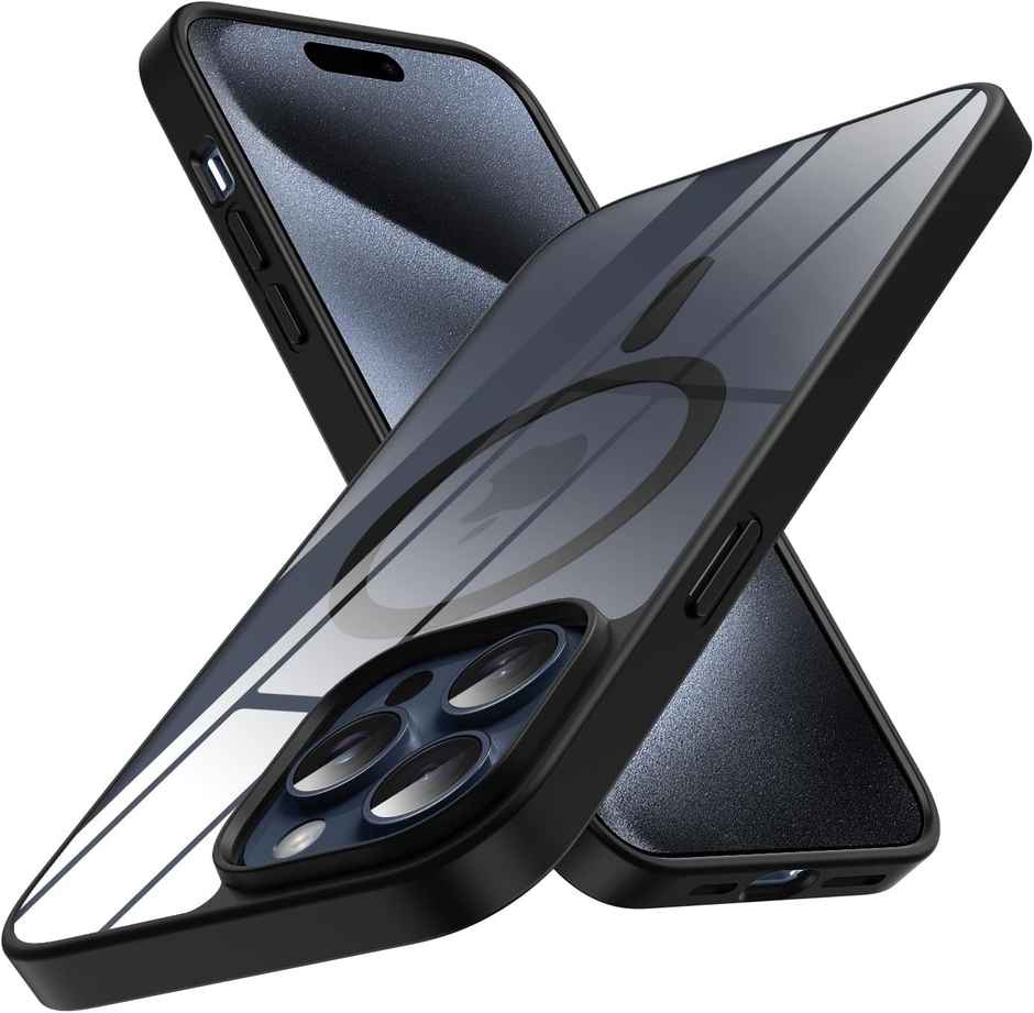 ExpressB For iPhone 15 Pro Max Case Thin Matte Anti-Scratch For Magsafe Shockproof Protect - Black