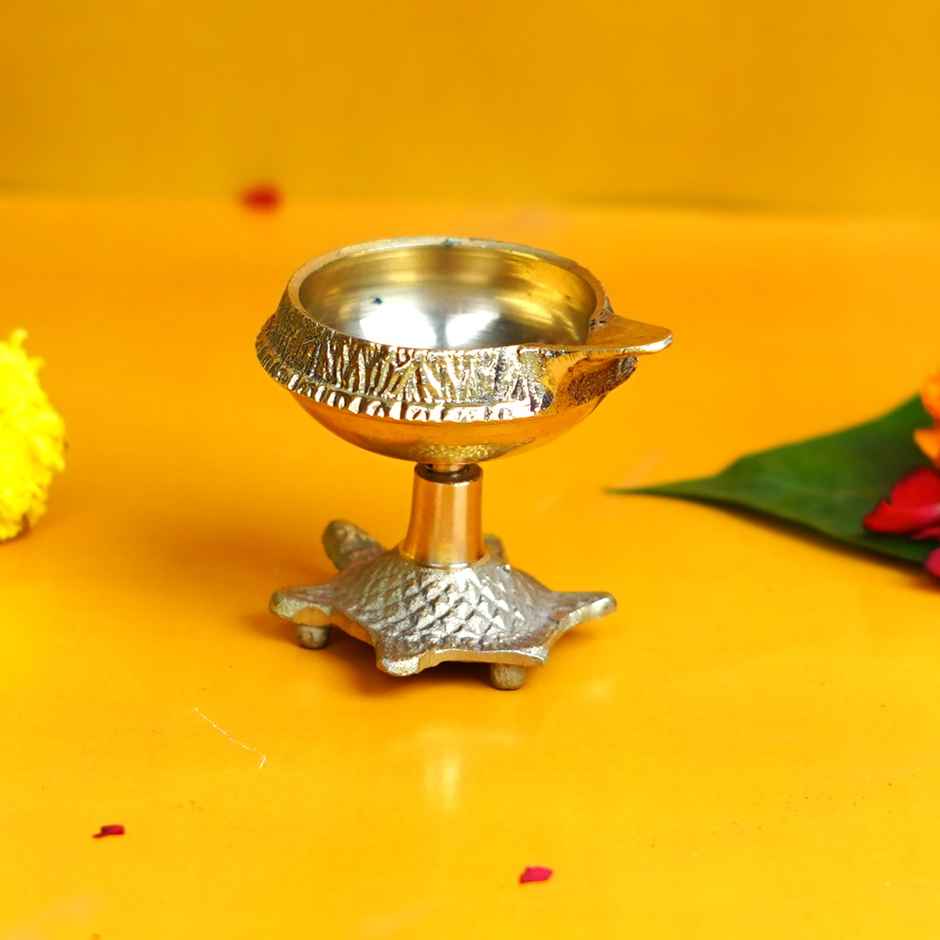 Auspicious Brass Kuber Diya Tortoise 2.3 In| ServDharm