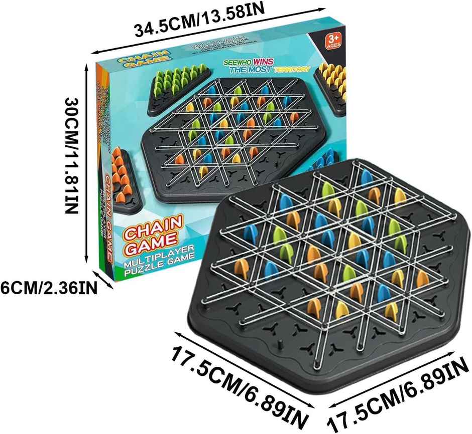 Kidology Chain Triangle Chess Board Game Toy For Kids & Adults