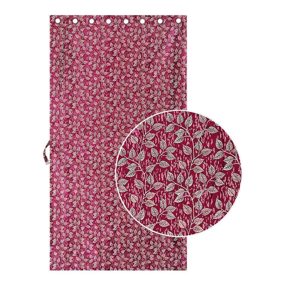 Antzco Maroon Printed Door Curtain 7 ft x 4 ft | Pack of 2 | DC06