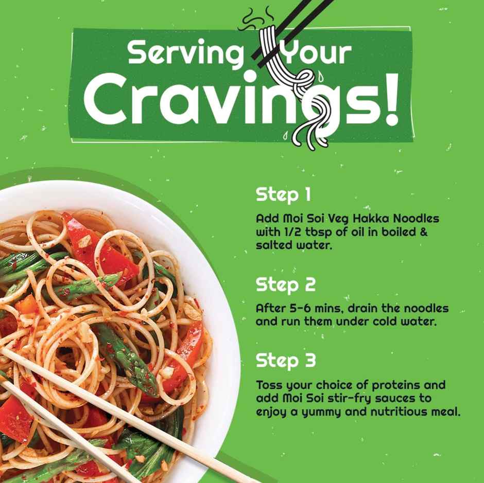 Moi Soi Veg Hakka Noodles - Non-Sticky | Easy To Cook | No Preservatives