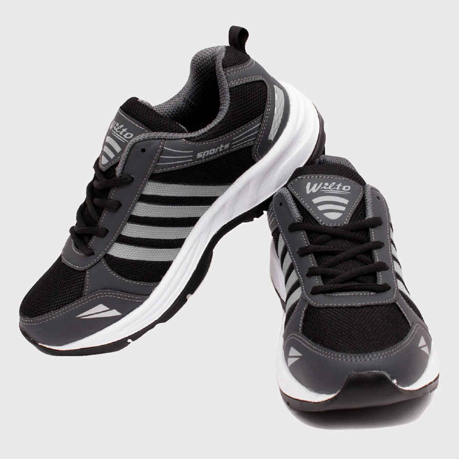 Asian Jio-13 Men Sports Shoes | Black-Silver | Size-9