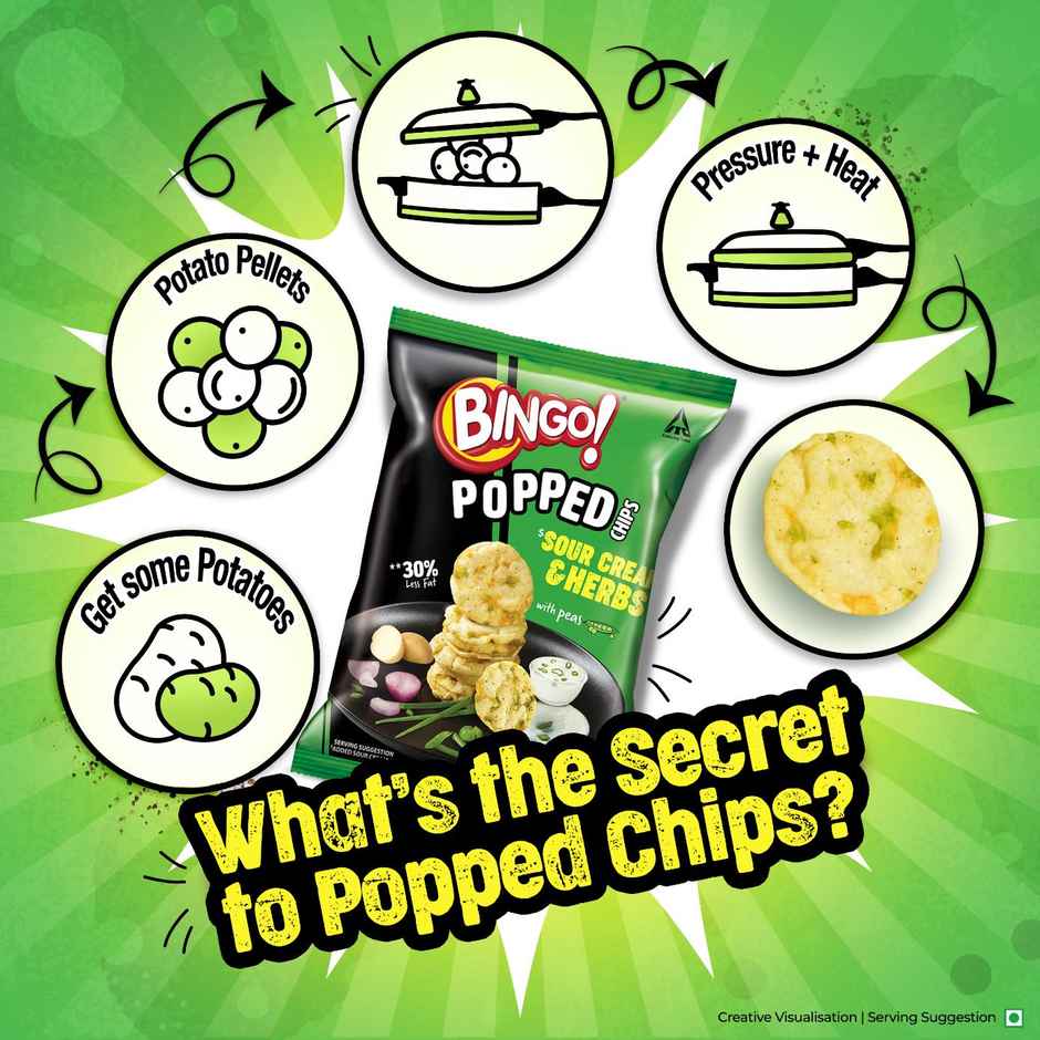 Bingo! Popped Chips Sour Cream & Herbs | Light & Crunchy