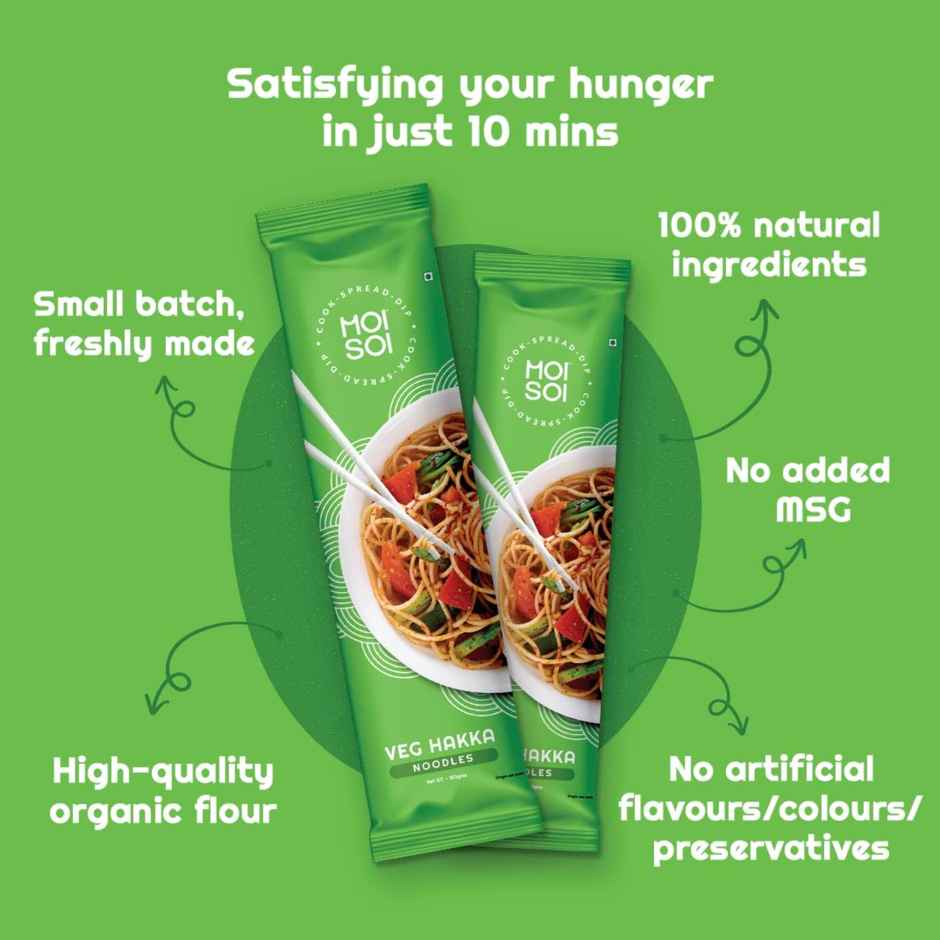 Moi Soi Veg Hakka Noodles - Non-Sticky | Easy To Cook | No Preservatives