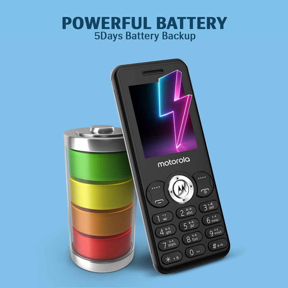 Motorola All-New A300 Dual Sim Keypad Phone | Black