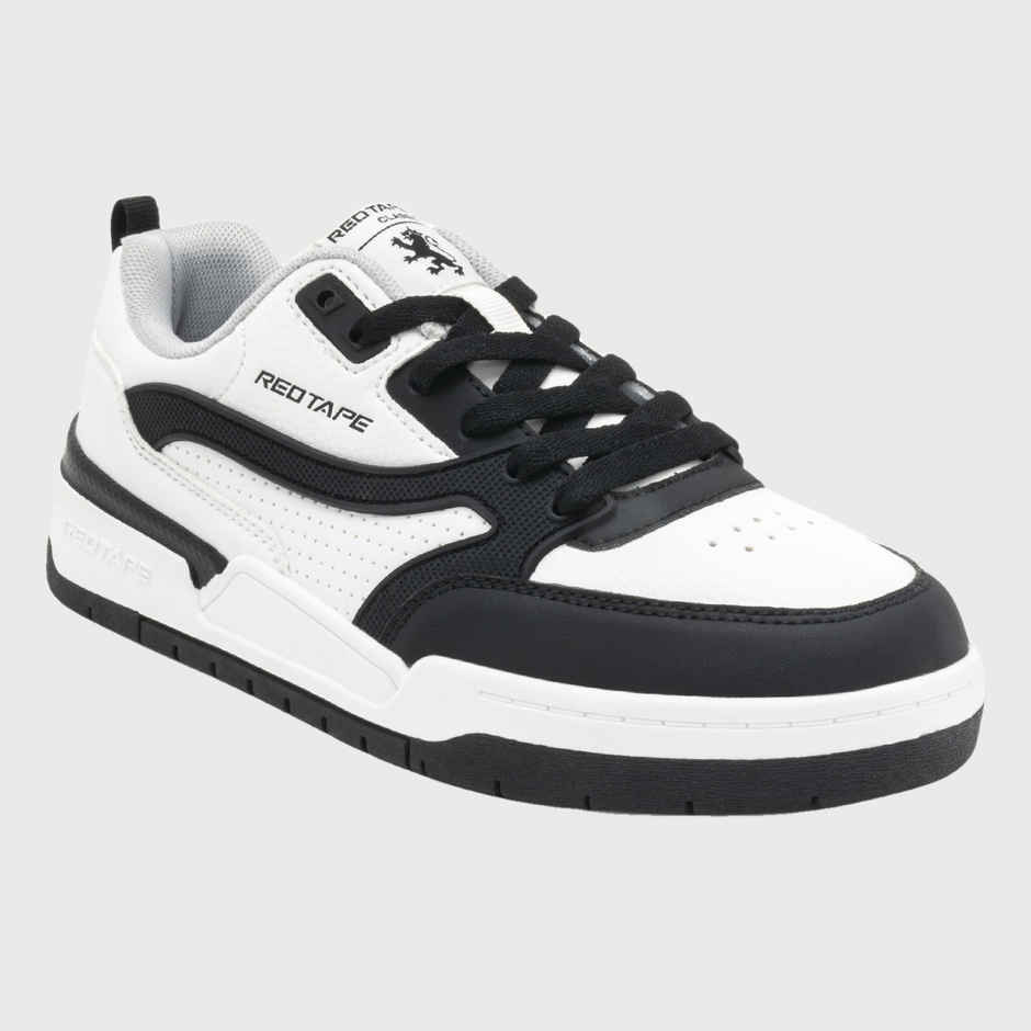 Red Tape Casual Sneaker Shoes For Men | Impact-Resistant Comfort | White-Black | Size6