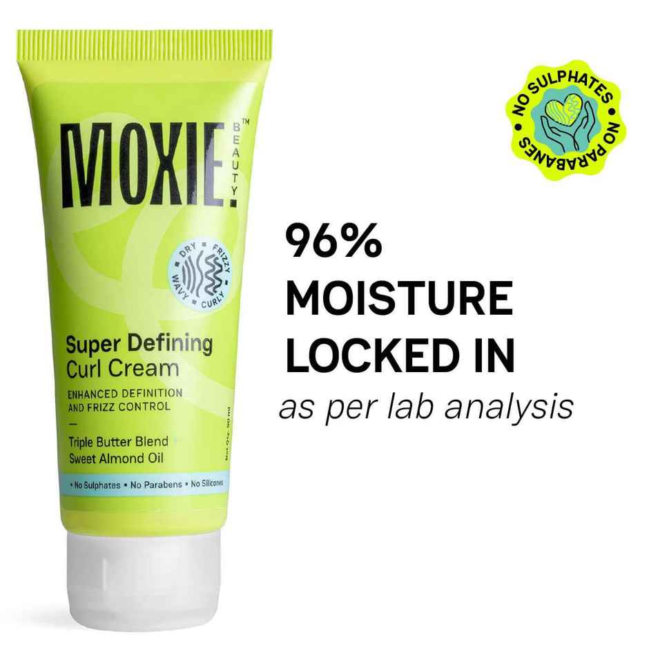Moxie Beauty Super Defining Curl Cream | 96% Hair Moisture Retained | For Curly & Wavy Hair