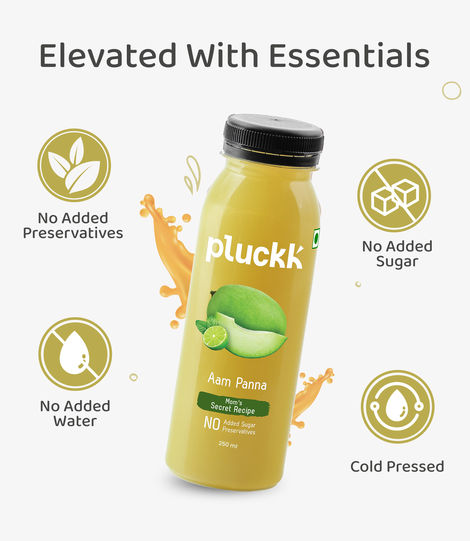 Pluckk Cold-Pressed Aam Panna Juice | No Added Sugar | No Preservatives | Hydration | Gut Health