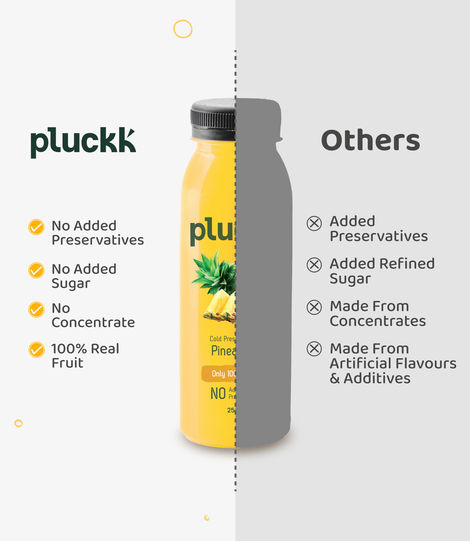 Pluckk Cold-Pressed Pineapple Juice | No Added Sugar | No Preservatives | Digestion & Skin Health