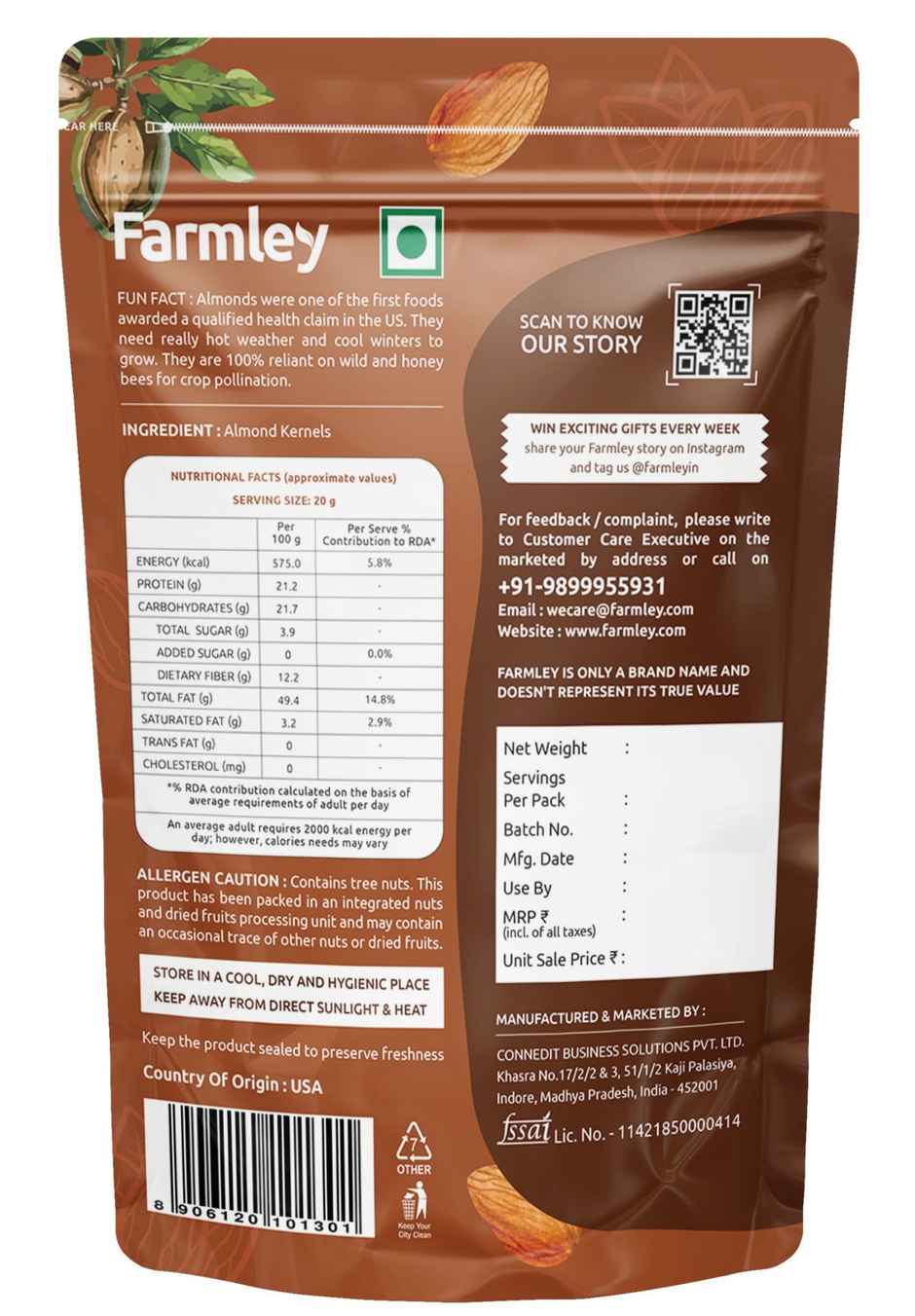 Farmley Popular California Almonds (Badam)