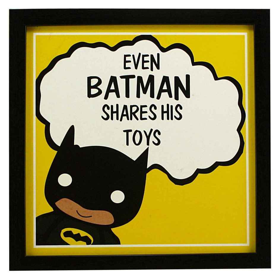 Indianara 3 pc Set of Framed Wall Hanging Kids Room Decor Spiderman Batman Superman Art Prints