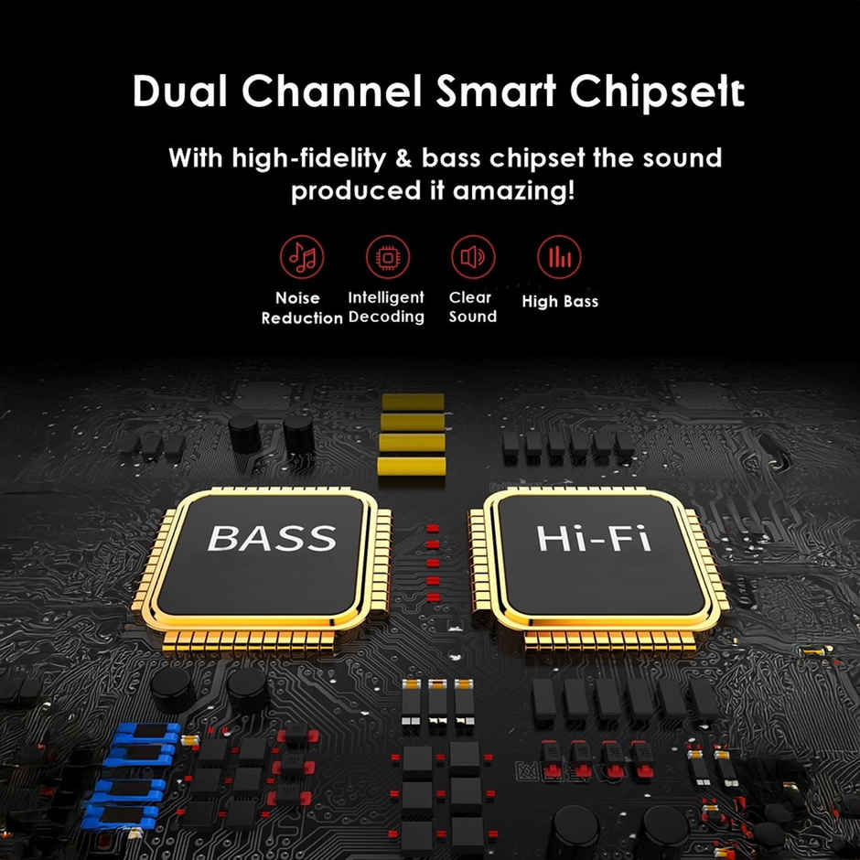 Sounce Clavier Fusion Bluetooth Speaker | HD Sound | LED Light | Built-in Mic | Black